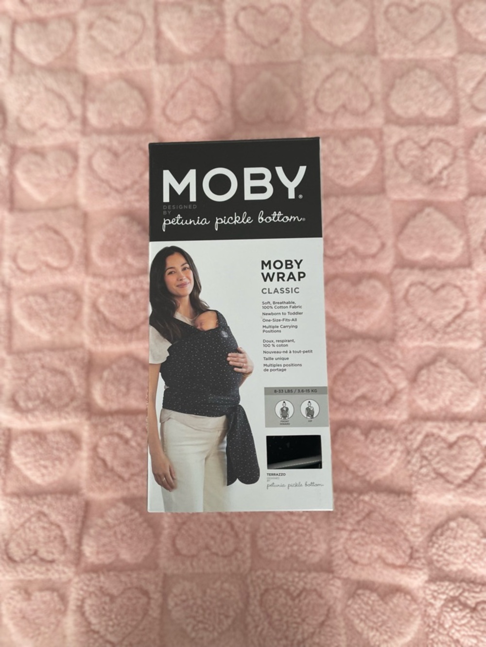 MOBY Petunia Pickle Bottom - Boxed Wrap Carrier- Black with White Dots